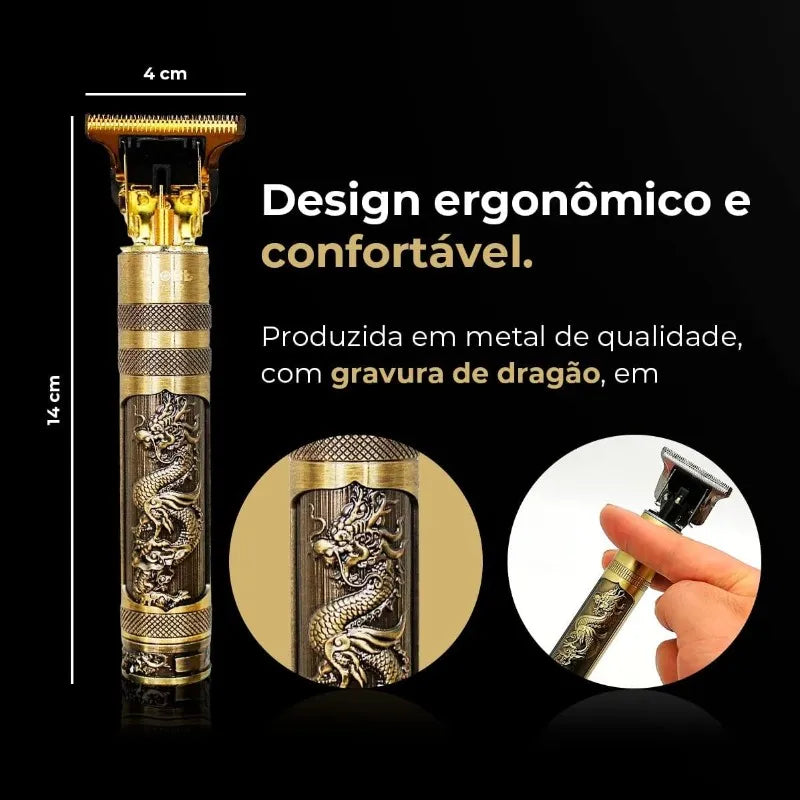 Máquina de Barbear Dragão Dourada: Domine seu estilo com Elegância e Precisão - FlameShop