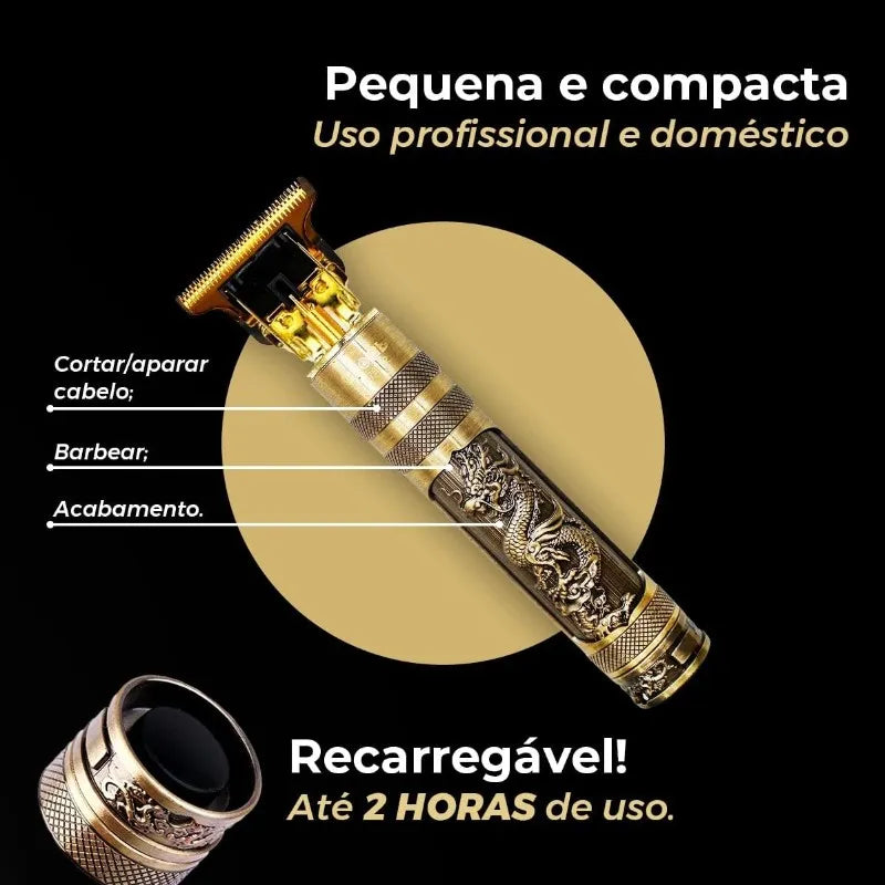 Máquina de Barbear Dragão Dourada: Domine seu estilo com Elegância e Precisão - FlameShop