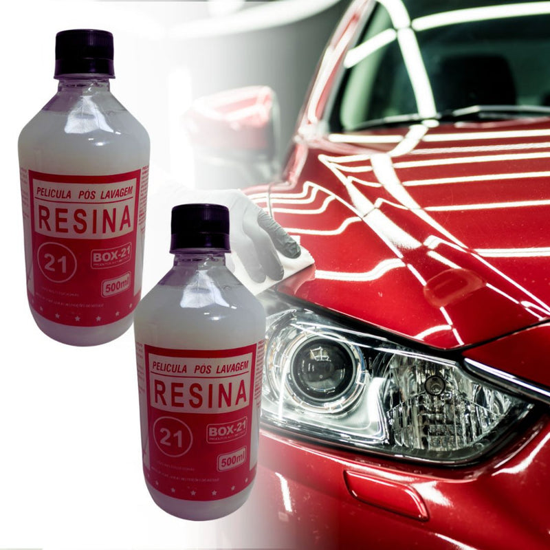 Kit 2 Resina Auto Brilho Pintura Carro Efeito Teflon 500ml - FlameShop