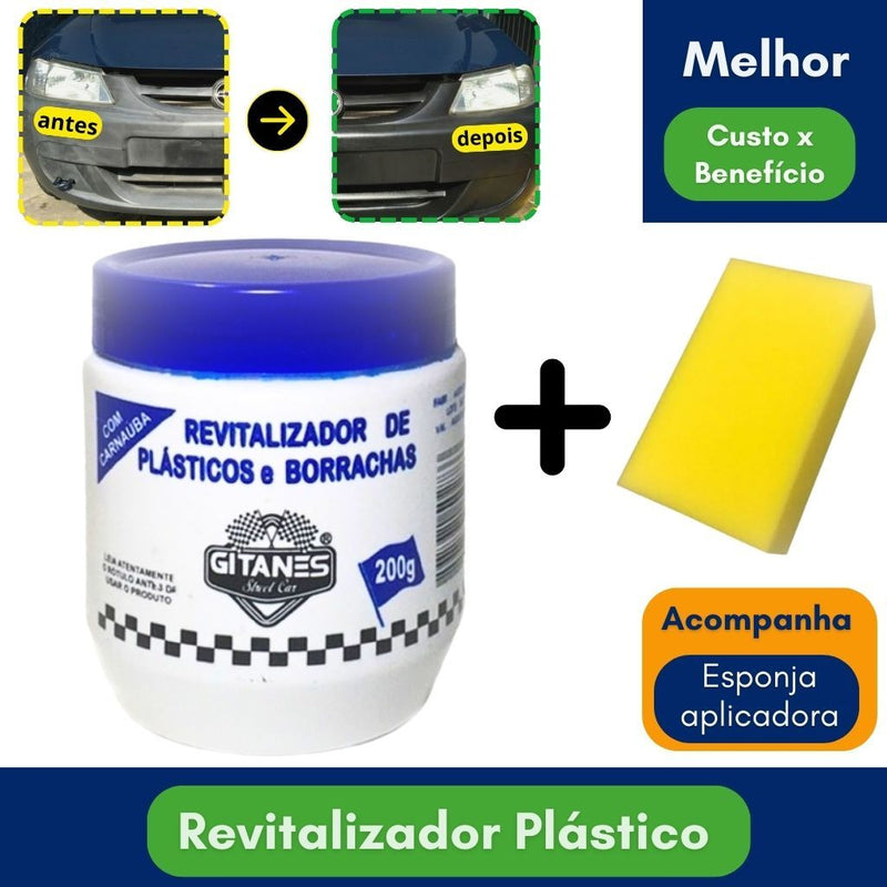 Revitalizador de Plástico Parachoque Carro Moto Automotivo Borracha 200G - FlameShop