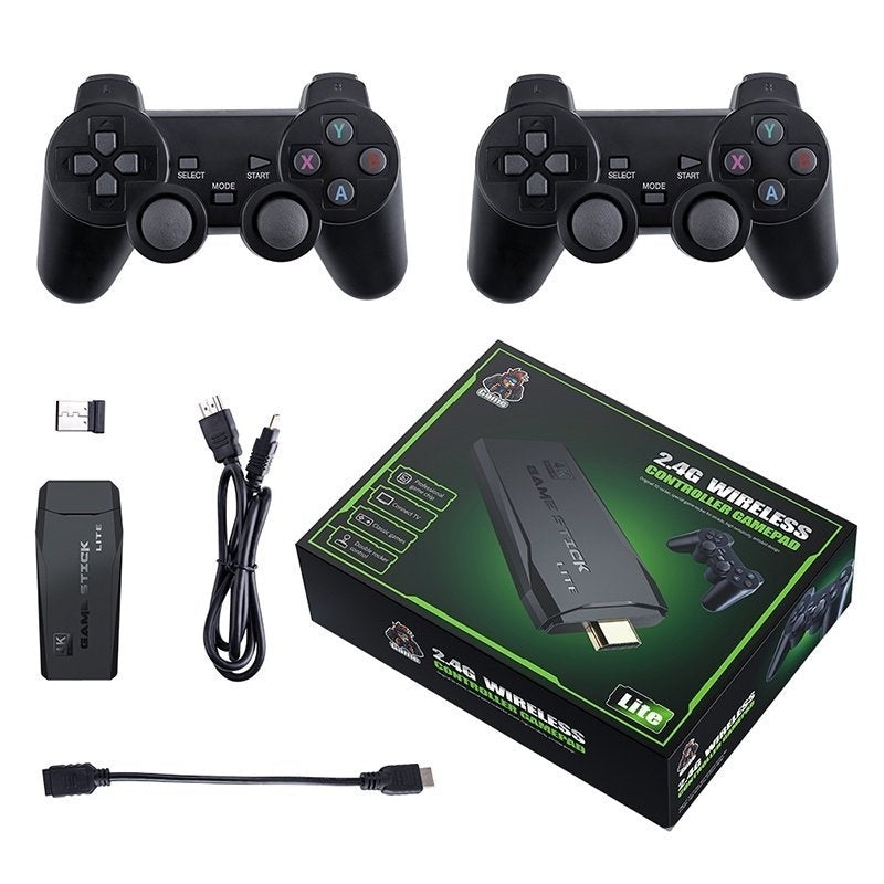 Videogame Stick 10mil 2 Controles Sem Fio Console Original Portatil Jogos Retro Antigo - FlameShop