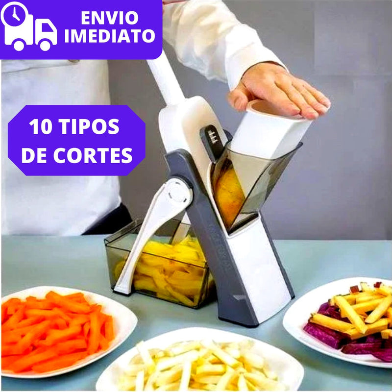 Cortador Fatiador Mandoline Multifuncional 5 Funções para Cortar Batata Legumes e Vegetais Alta Qualidade - FlameShop