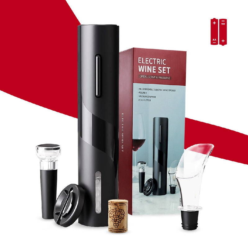 Abridor vinho garrafa saca rolha elétrico kit automático - FlameShop