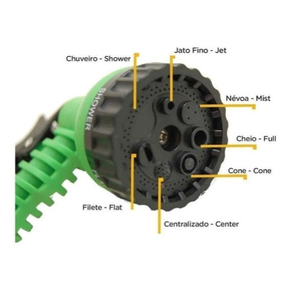 Mangueira Magica 15 Metros Com Gatilho 7 Tipos Jatos - FlameShop