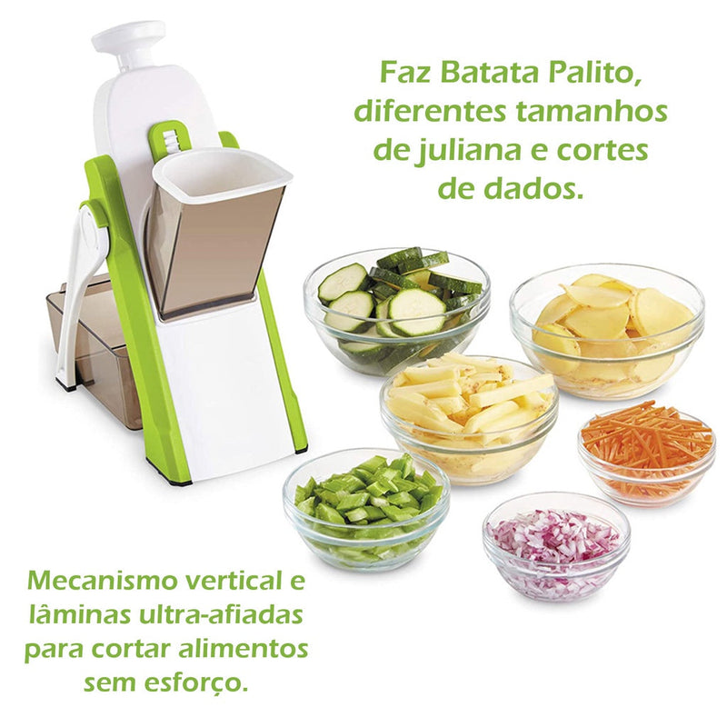 Cortador Fatiador Mandoline Multifuncional 5 Funções para Cortar Batata Legumes e Vegetais Alta Qualidade - FlameShop