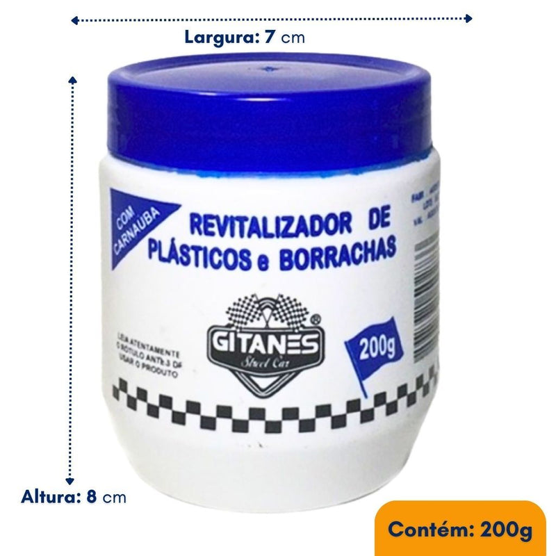 Revitalizador de Plástico Parachoque Carro Moto Automotivo Borracha 200G - FlameShop