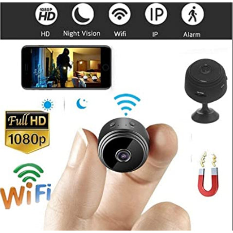 Mini Câmera De Segurança Wifi 1080p Hd Sem Fio Recarregavel Movimento Noturna - FlameShop