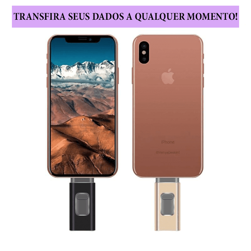 Pen Drive Para Celular 4 em 1 Phone Connect - iOS, Android e PC - FlameShop