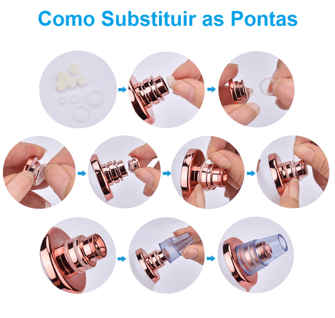 Removedor de Cravos e Espinhas Profissional - Sucção a Vácuo - FlameShop