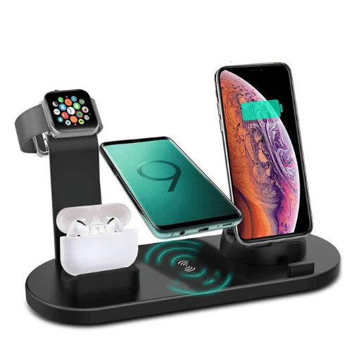 Carregador por Indução 4 em 1 para Android, Iphone, Aplewatch e Airpods - FlameShop