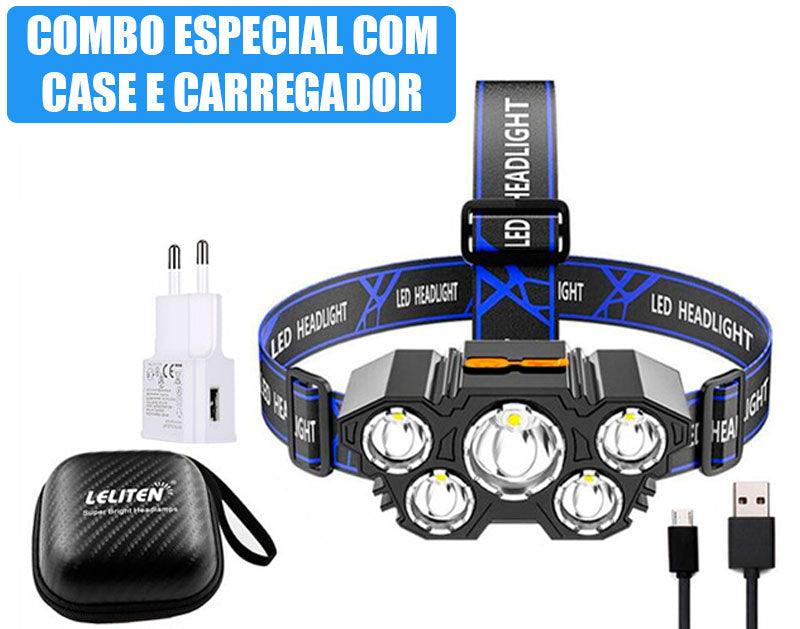 Lanterna de Cabeça Recarregável - Max Light - FlameShop