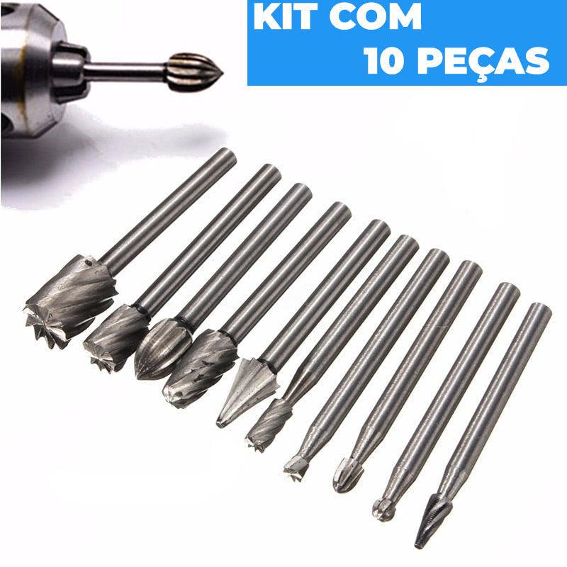 Lima Rotativa, Fresa para Madeira - Kit com 10 Peças - FlameShop