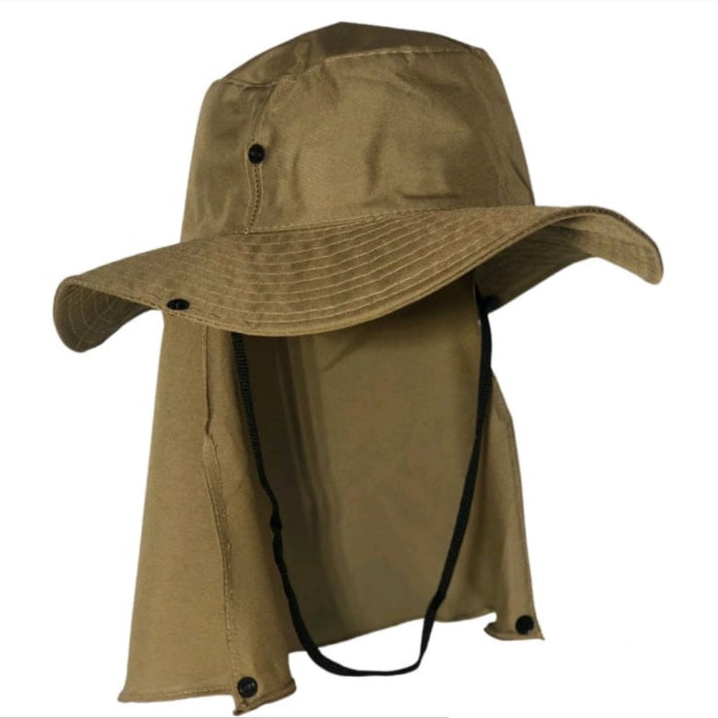 Chapéu Boné Pescador Caçador Carpinteiro Camping Australiano Protetor de Nuca - FlameShop